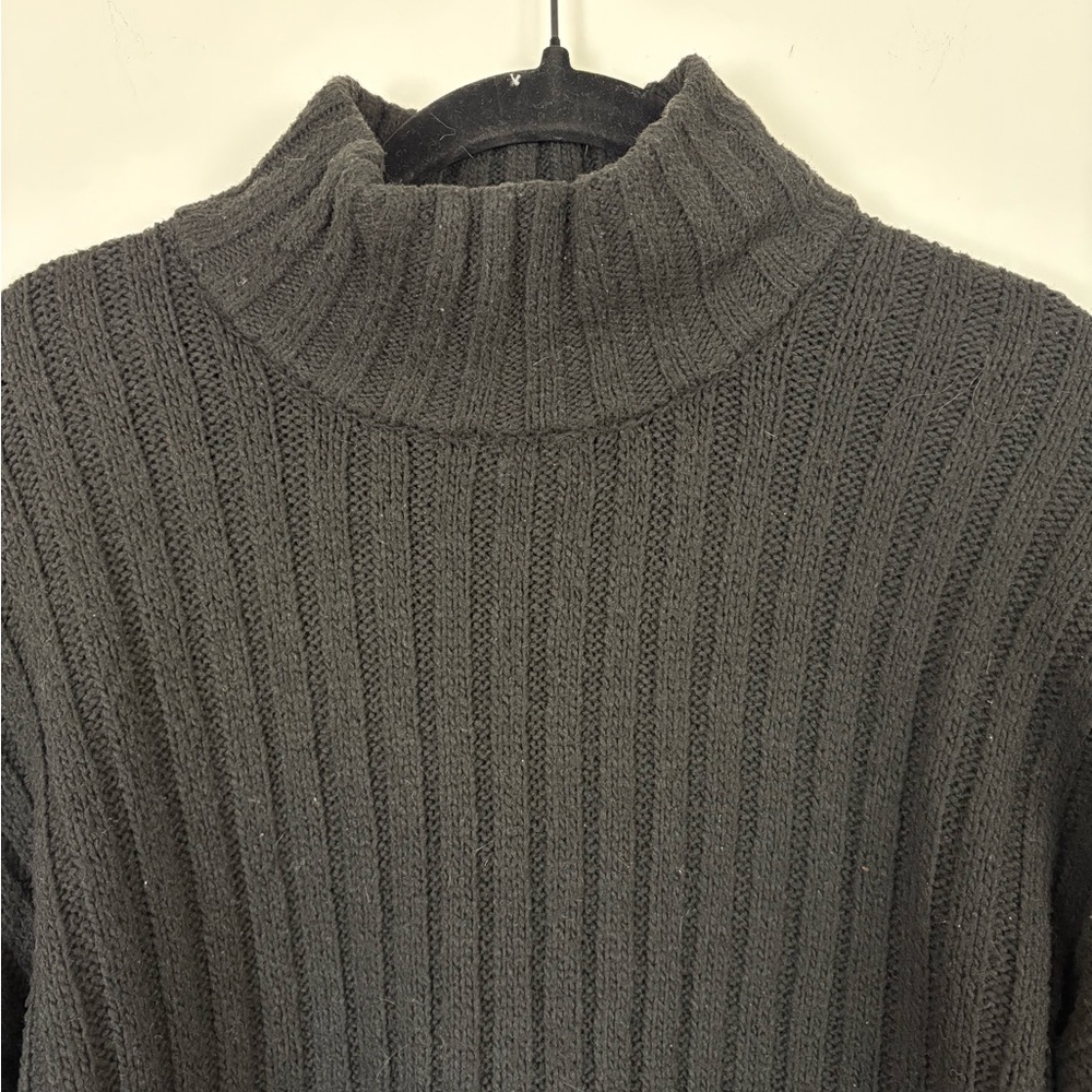 Women's Black Ribbed Sweater - Picture 2 of 2